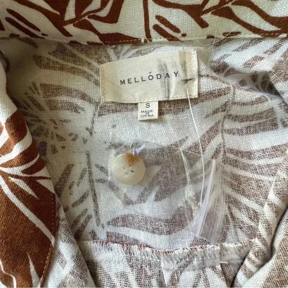 MELLÓDAY | NWOT | SLEEVELESS BELTED LINEN BLEND MIDI SHIRT DRESS | SIZE: SMALL - Picture 10 of 10